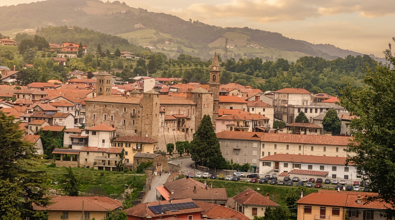 Monastero Bormida e le sue torri tra le colline del Monferrato